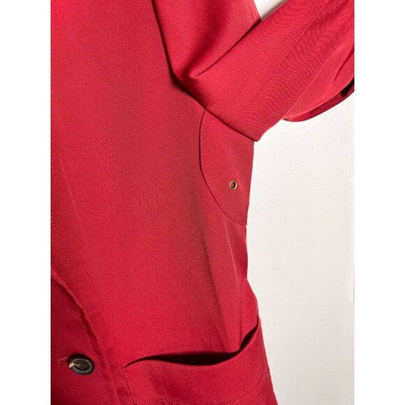 Red Calvin Klein trenchcoat with belt - Picture 8 of 10